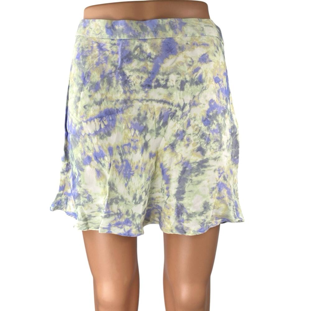 Zara Women's Multicolor Tie Dye Elastic Waist Mini A-Line Flared Skirt Size M